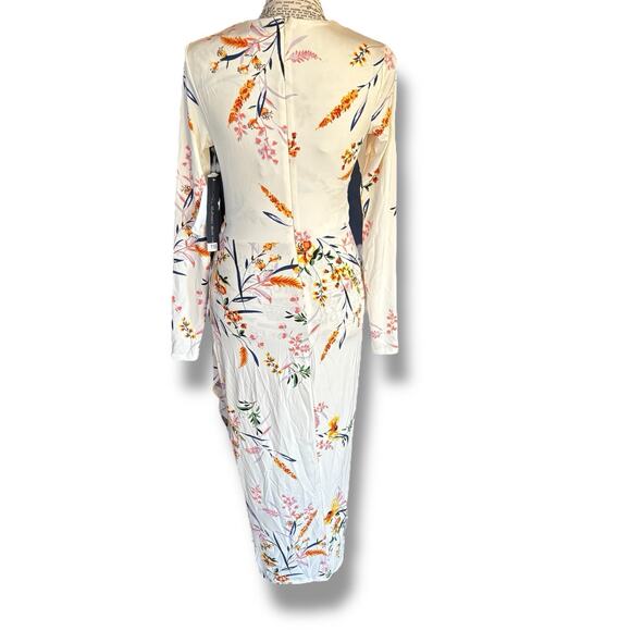 Rachel Roy Nola Size XS White Floral V-Neck Jersey Wrap Midi Dress Wedding Event - Picture 7 of 7